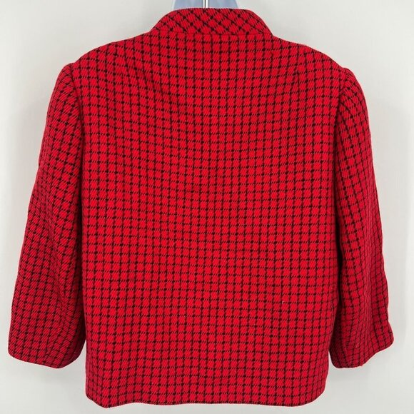 Manor-Bourne for I. Magnin & Co Vintage 60s Red‎ Jacket Jackie O Size M/L - Picture 6 of 15